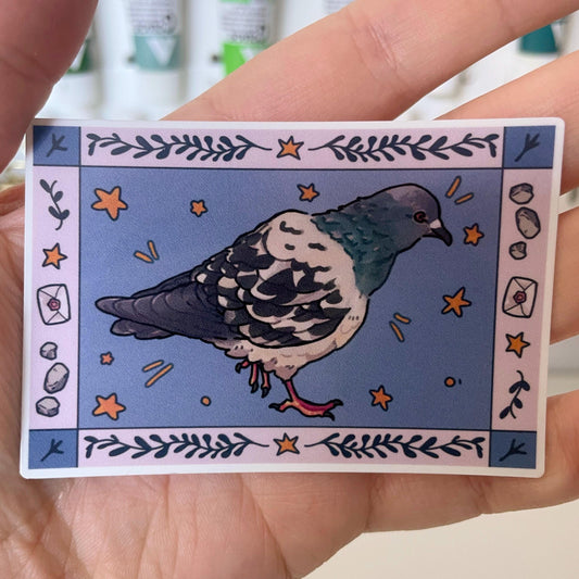 Birdie postcard sticker