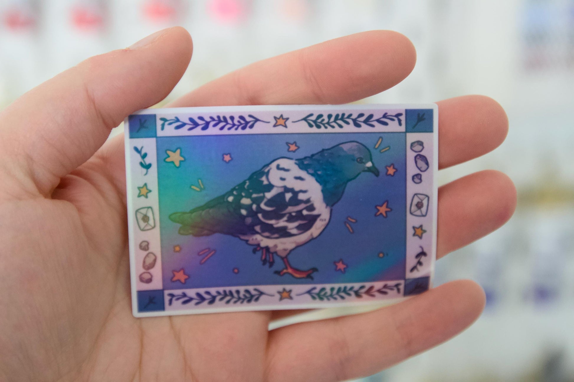 Birdie postcard sticker