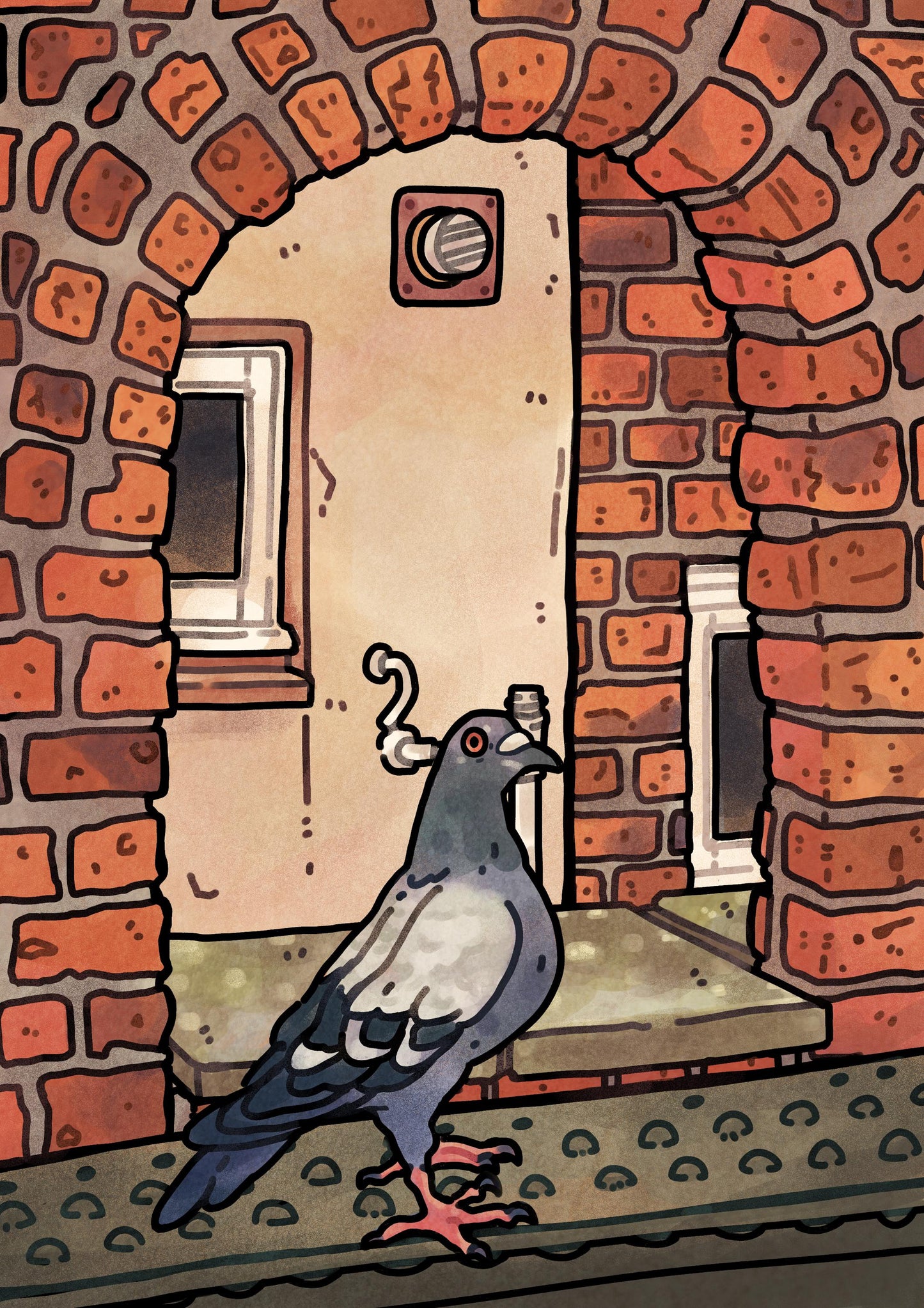 Pigeon in the arch