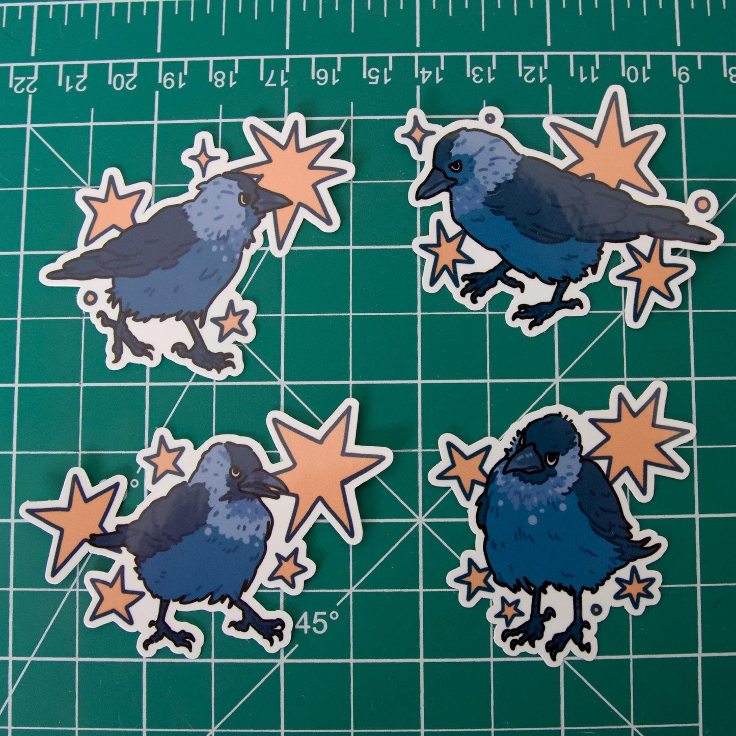 Suspicious jackdaw stickers